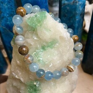 Aquatine Lumerian Calcite Bracelet